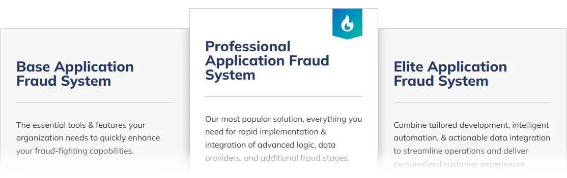 Application Fraud Comparison Table